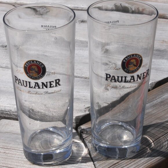 QUALITY PAULANER Pint Glass Brand New PAIR - Picture 1 of 7